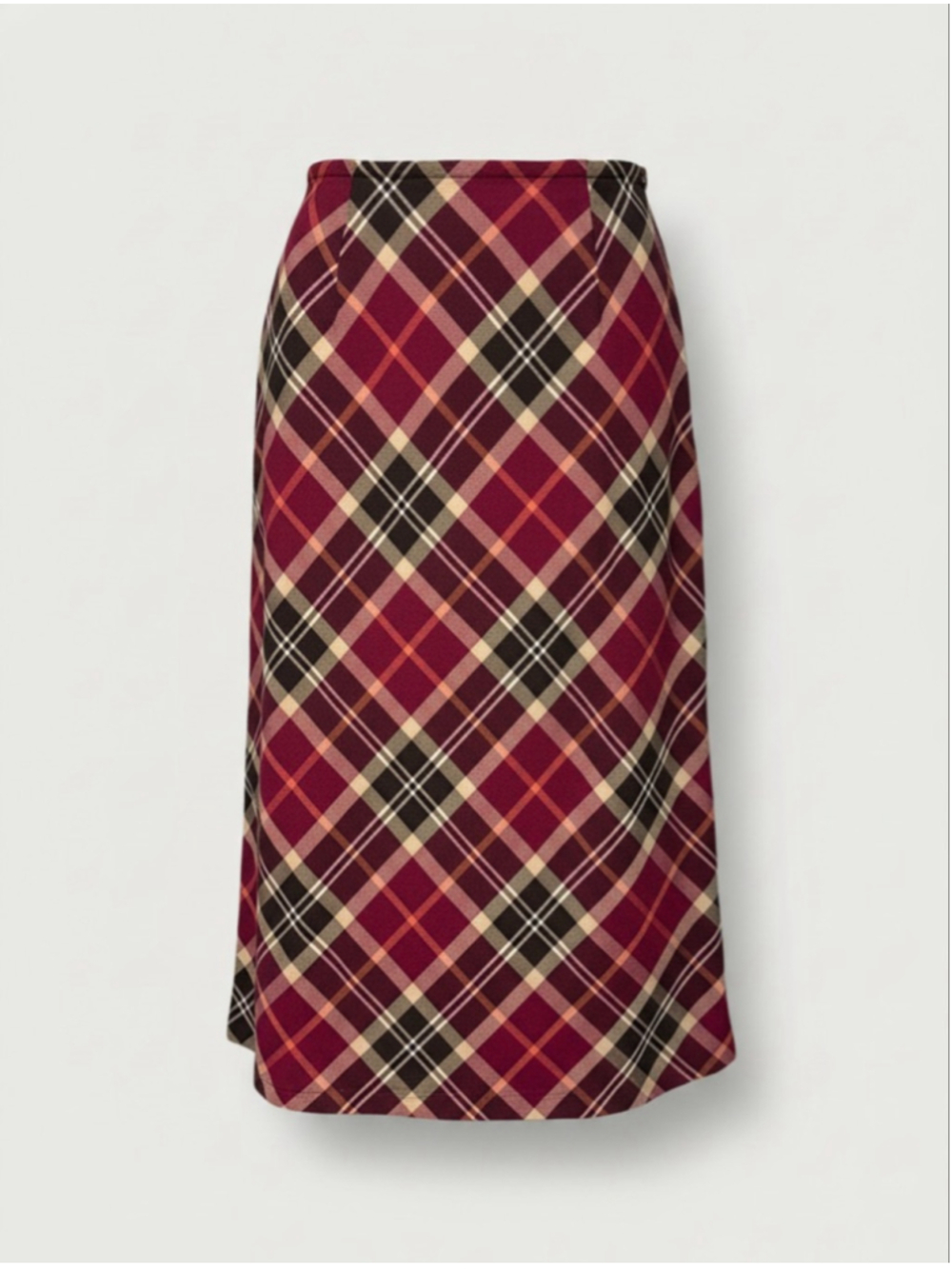 Women's Liz Baker Red Plaid Midi Skirt Size 14

S B